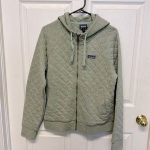 Sage Patagonia Quilted Zipper Sweatshirt, Med